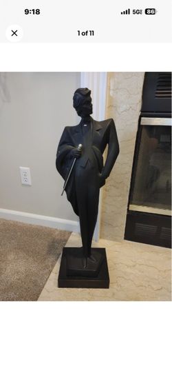 Vintage 1989 Austin Productions "Fifth Avenue" Statues by Alexsander Danel - 31" Tall Art Deco Revival - Rare