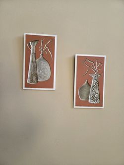 PAIR OF VINTAGE MID CENTURY WALL ART