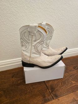 Boys Ostrich Pointed Toe Boots- Size 11.5
