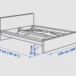 Used Bed - IKEA MALM model (Queen) With Foam Mattress 