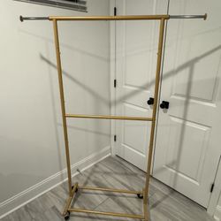 Portable Gold Clothing Rack