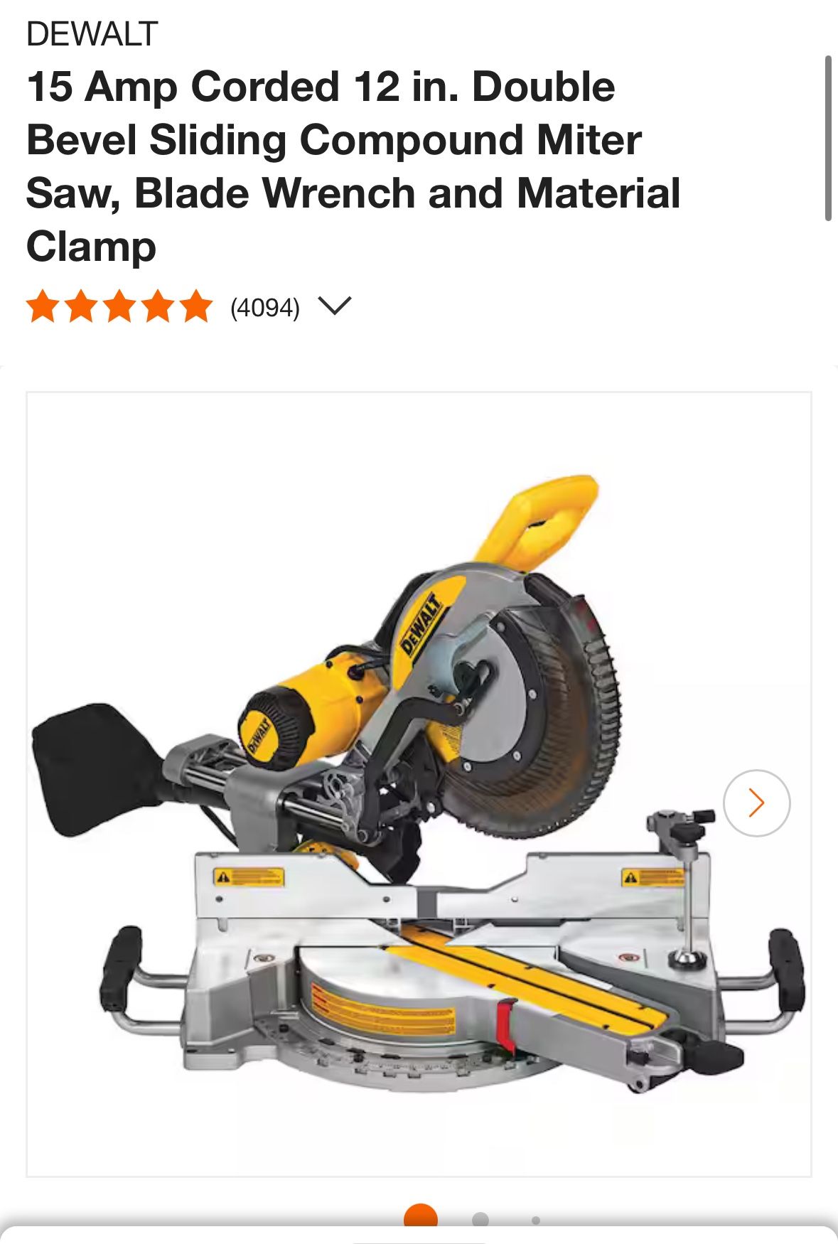 DEWALT Miter Saw 12”