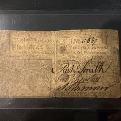 1763 New Jersey Colonial Currency Note 12 Shillings
