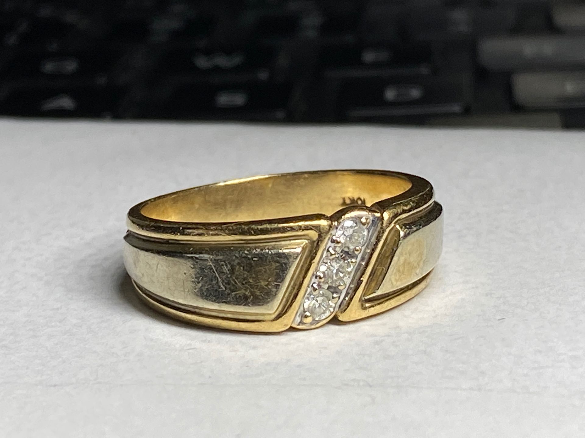 Solid Gold Diamond Ring size 10