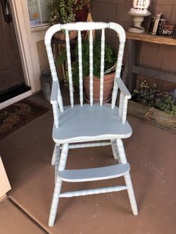 Shabby Chic Egg Duck Blue Vintage Highchair