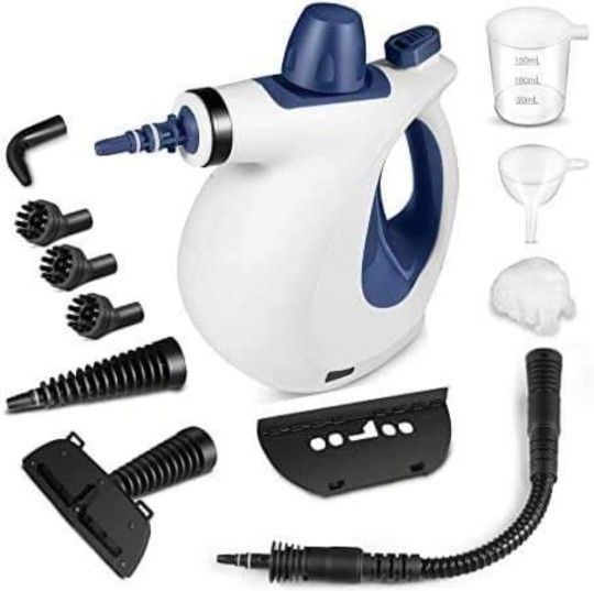 Handheld Pressurized Steam Cleaner with 11-Piece Accessory Set, Multi-Surface Steamer for Cleaning,