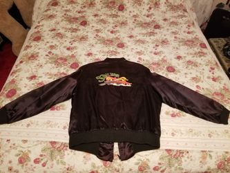Vintage Black Satin SOUL TRAIN Bomber Jacket