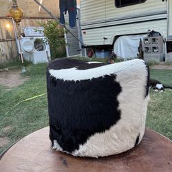 Real Cowhide/fur Swiveling Ottoman 