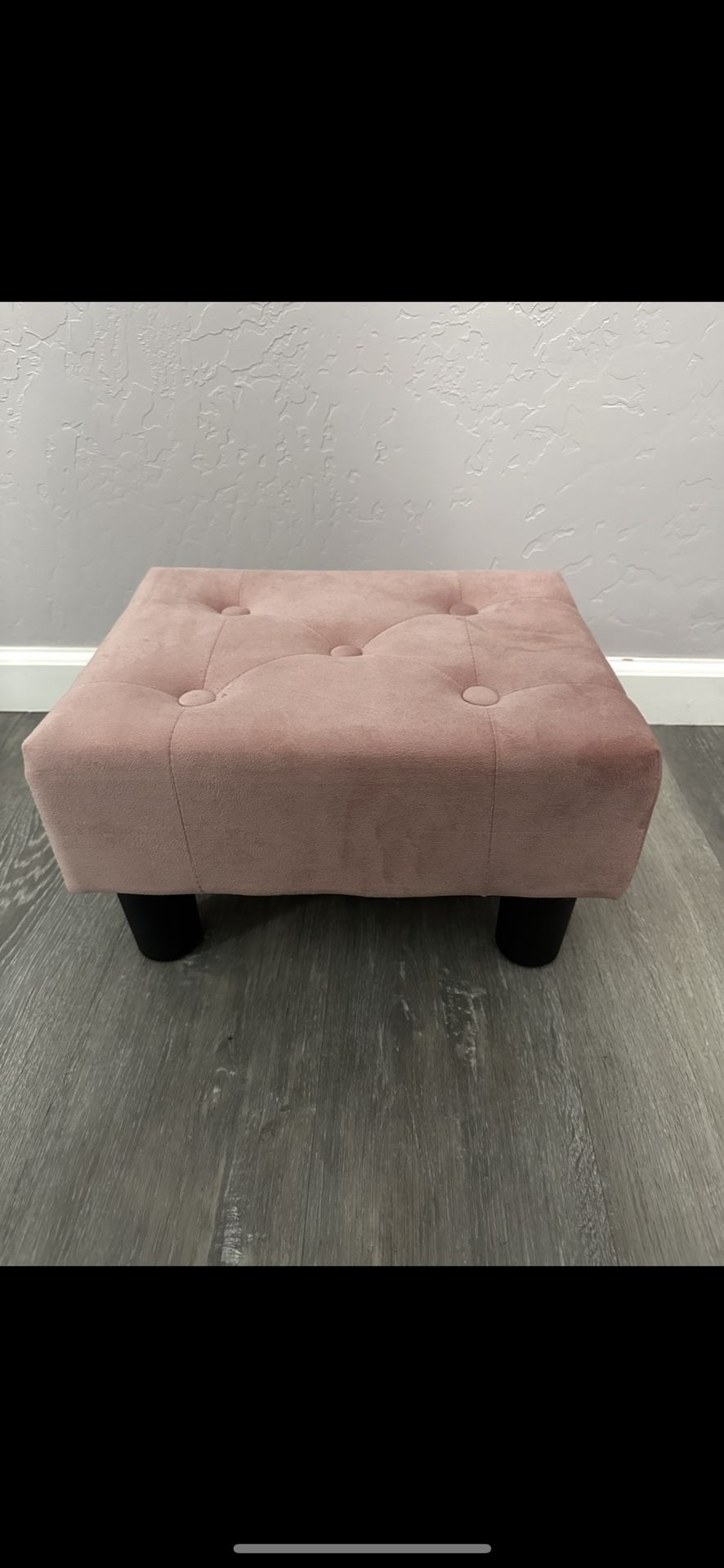 Pink Velvet Foot Stool