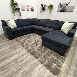 Navy Sectional Couch - Free Delivery 