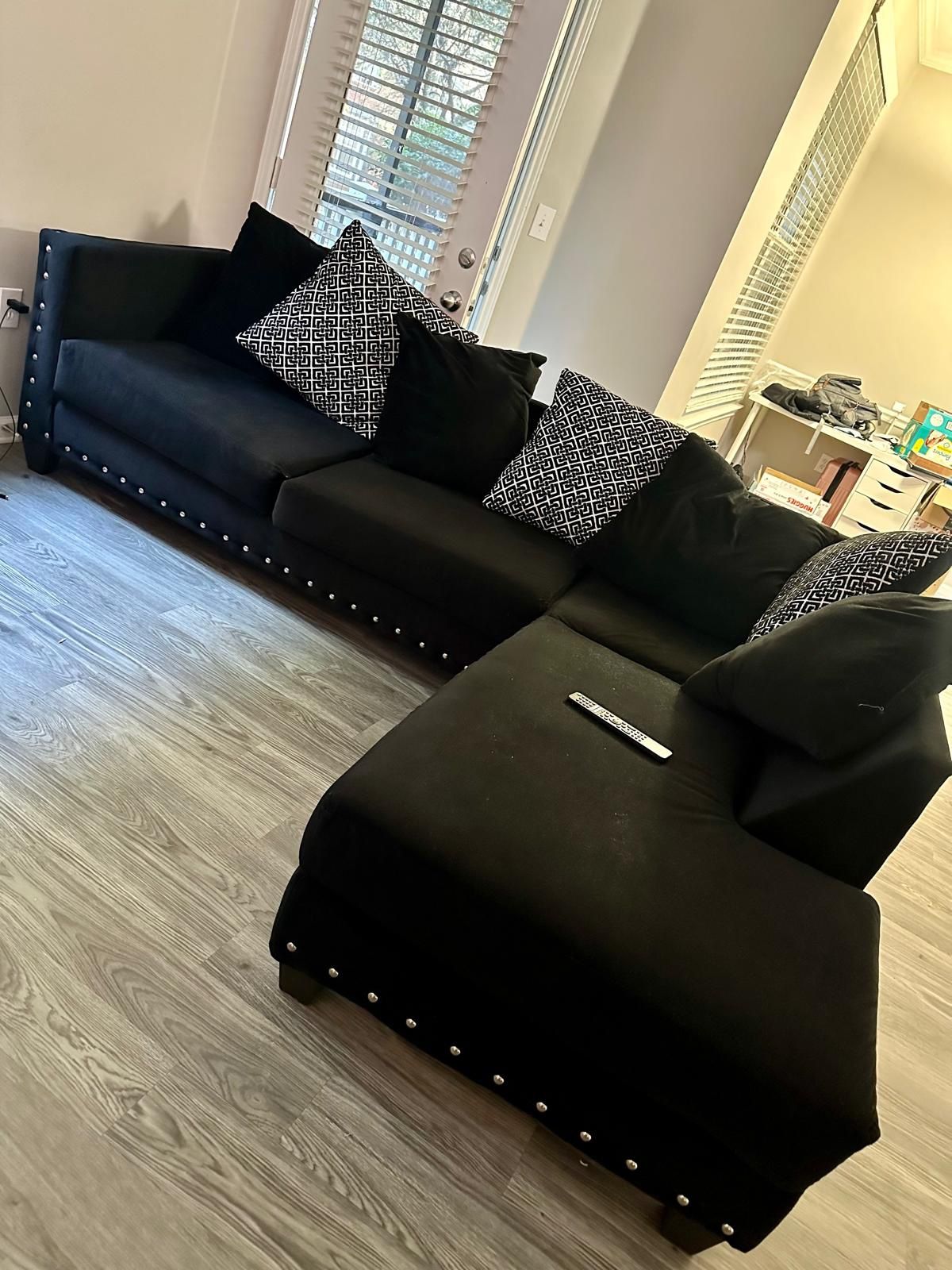 Black L Shaped Couch 