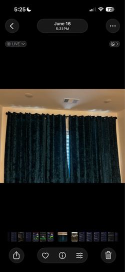 6 Panel Teal Blue Velvet Curtains 52’W 96 ‘ L