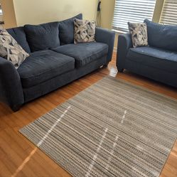 Stylish Navy Blue Fabric Sofa Set - Rooms To Go (2022)