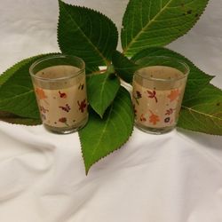 Set Of 2 Hallmark Autumn Votive Light holders 