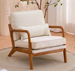 New in it’s box Lemley Mid Century Solid Wood Accent Chai Mid-Century Modern Wood Frame Accent Chair