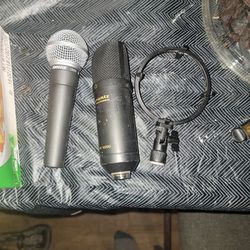 2 pro mics and electric guitar cords