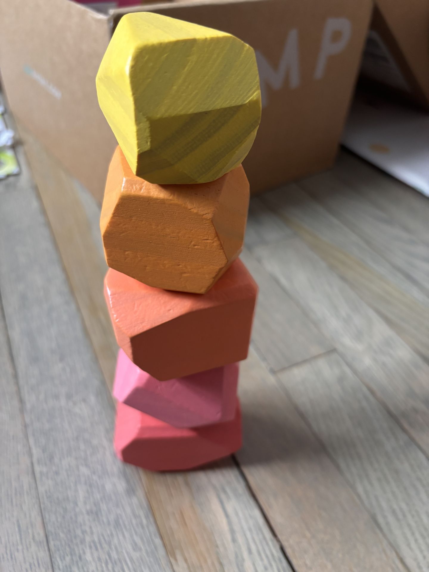 Lovevery colorful stacking wooden blocks