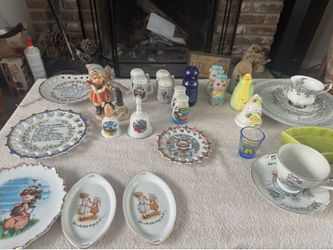 Porcelain Plates, spice holders bells