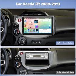 8 Core Car Stereo for Honda Fit 2008 2009 2010 2011 2012 2013, 10.1 Inch IPS HD Touch Screen Car Radio Wireless CarPlay Android Auto, Bluetooth 5.0, 3