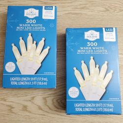 NEW (300 ct) Warm White Mini LED Christmas Holiday Lights