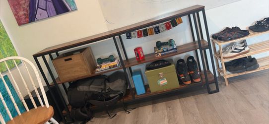 Industrial Wood and Metal Bookshelf