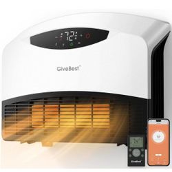 GiveBest Electric Wall Heater with WiFi and Remote Control, Floor or Wall Mounted Heater, Large Room Coverage, 3 Heating Modes, 1500W Fast Heating Spa
