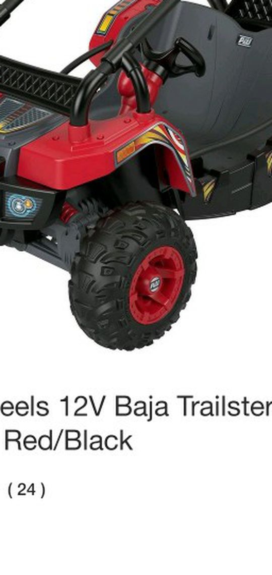 Power Wheel 12v Baja Trailster Powered On Red And Black