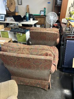 Sherrill Red Patterned Armchair (SET OF TWO)