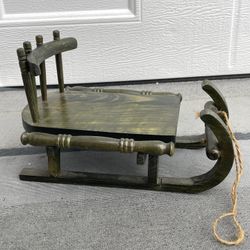 Solid Wood Sled for Doll or Teddy Bear Vintage Retro Decoration 9”*5”