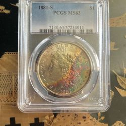 1881-S Morgan Silver Dollar Tonned Hard To Find Certifiedby PCGS