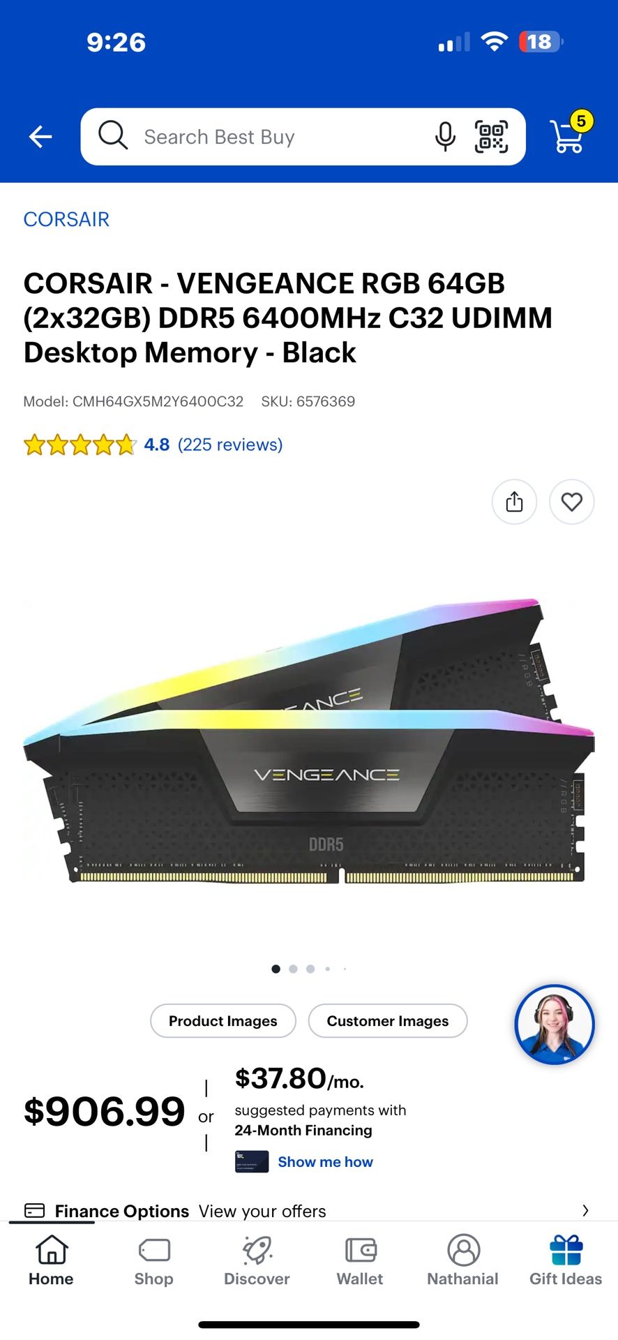 Corsair vengeance 64 Gb DDR5 