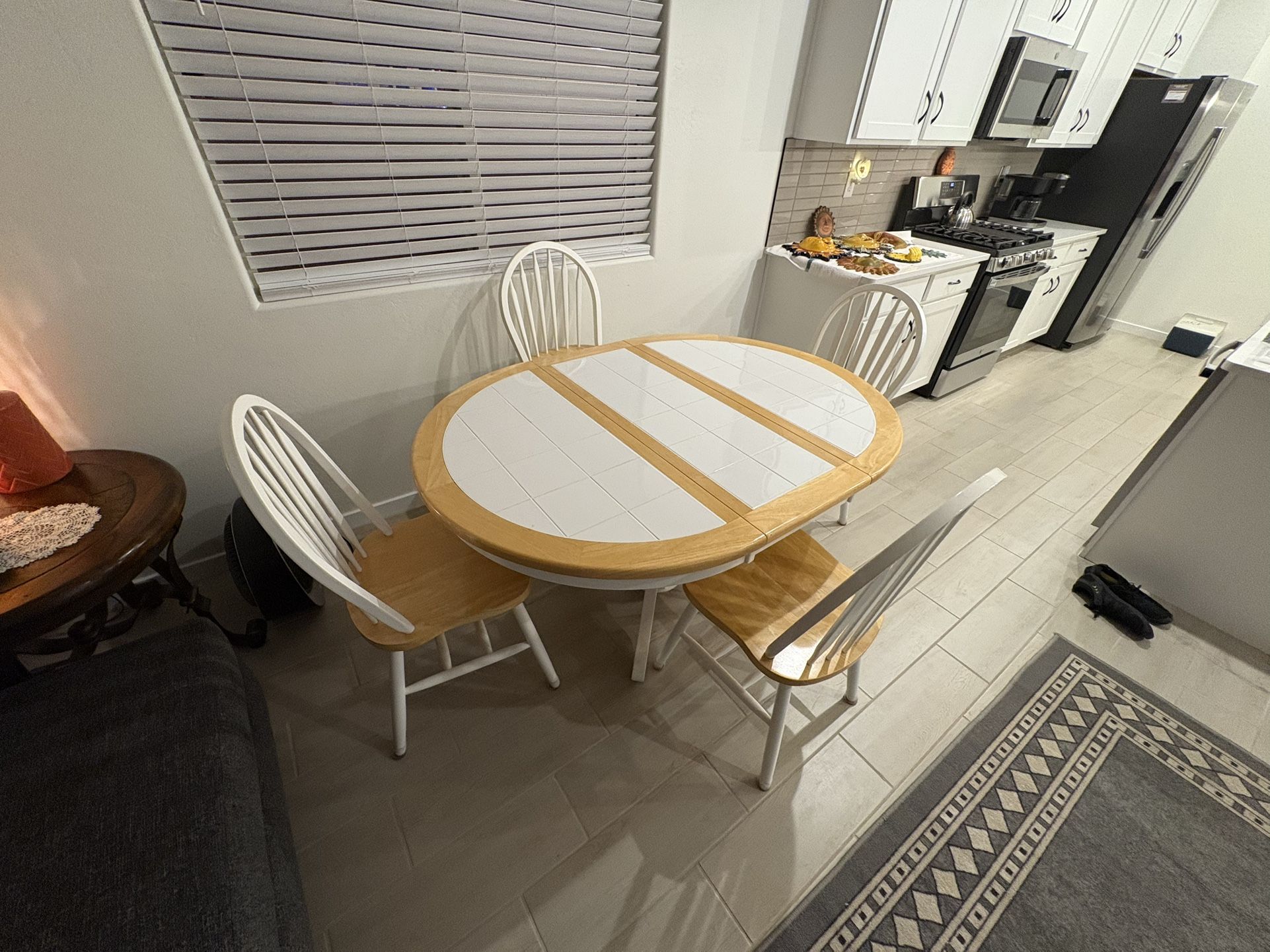 Wooden Dining Table with 4 Chairs