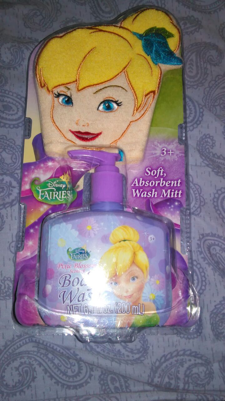 New Tinkerbell wash mitt and body wash