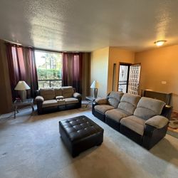 2 Couch + Ending Tables + Ottoman + 2 Lamps