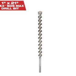 Milwaukee 1 in. × 21 in. 4-Cutter SDS-MAX Carbide Drill Bit