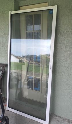 White Aluminum Framed Screen Storm Door