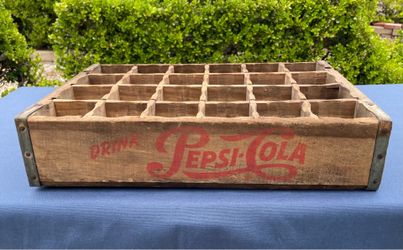 Vintage Sacramento Pepsi-Cola 24 Bottle Wooden Crate 12”x 18” Soda Advertising