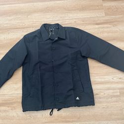 adidas Black Coach-Style Bomber Jacket