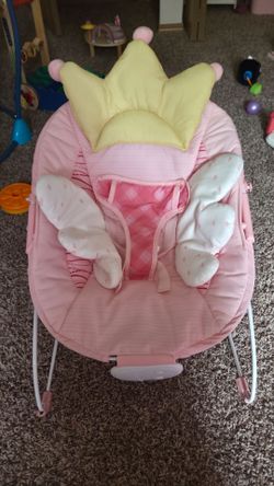 Princess Baby Bouncer w/ Music, Vibration & Mesh Cover