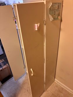 Tall White Storage Cabinet with Shelves