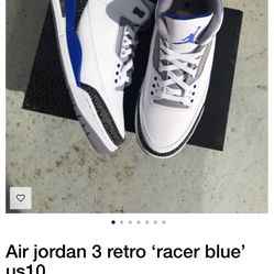 Air jordan 3 retro ‘racer blue’ us11