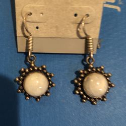 Handcrafted  Moonstone Sun  Earrings 