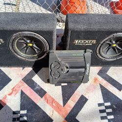 2 10 in. Kicker subs and amp