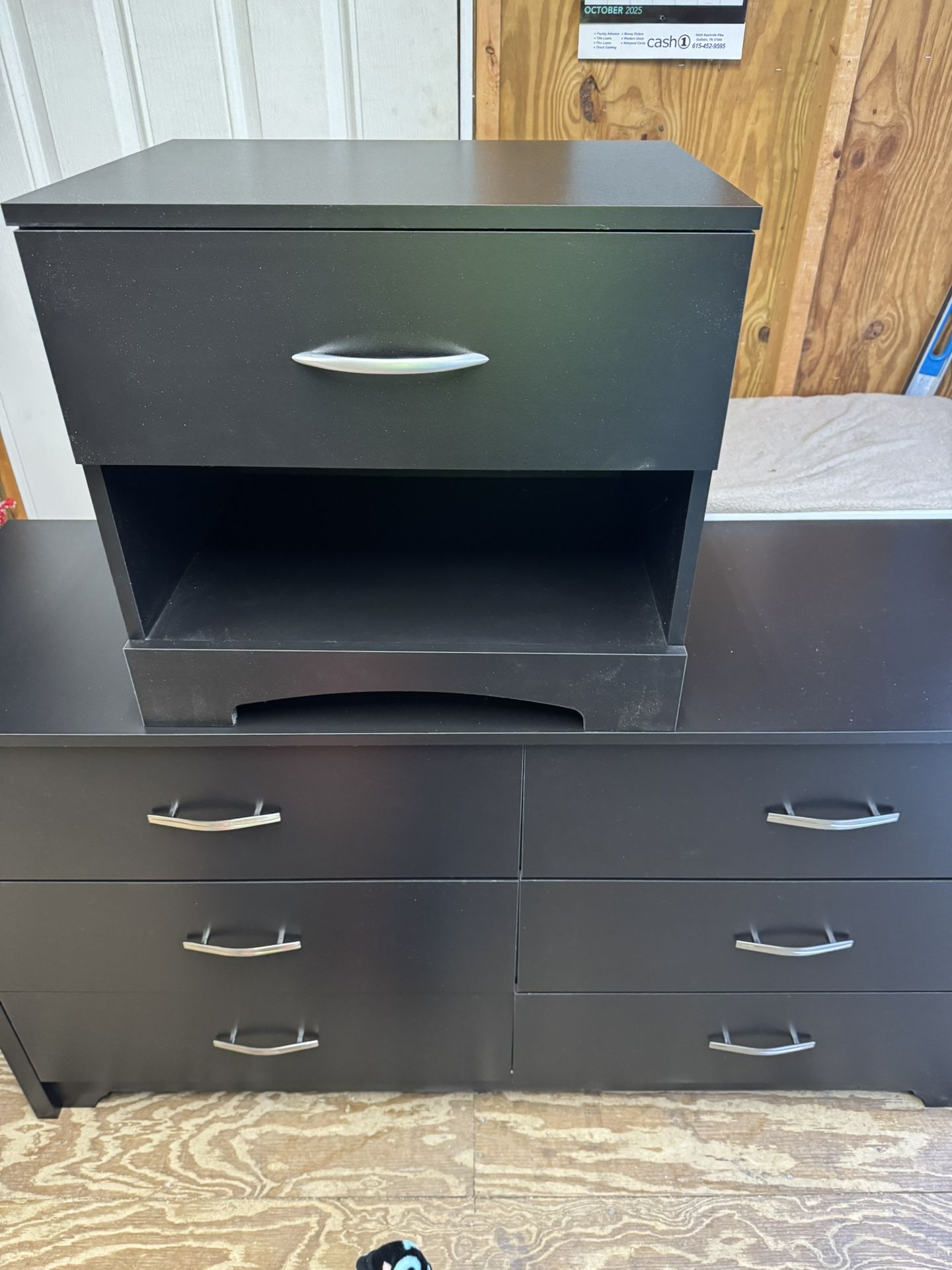 Black 6 Drawer Dresser & Nightstand