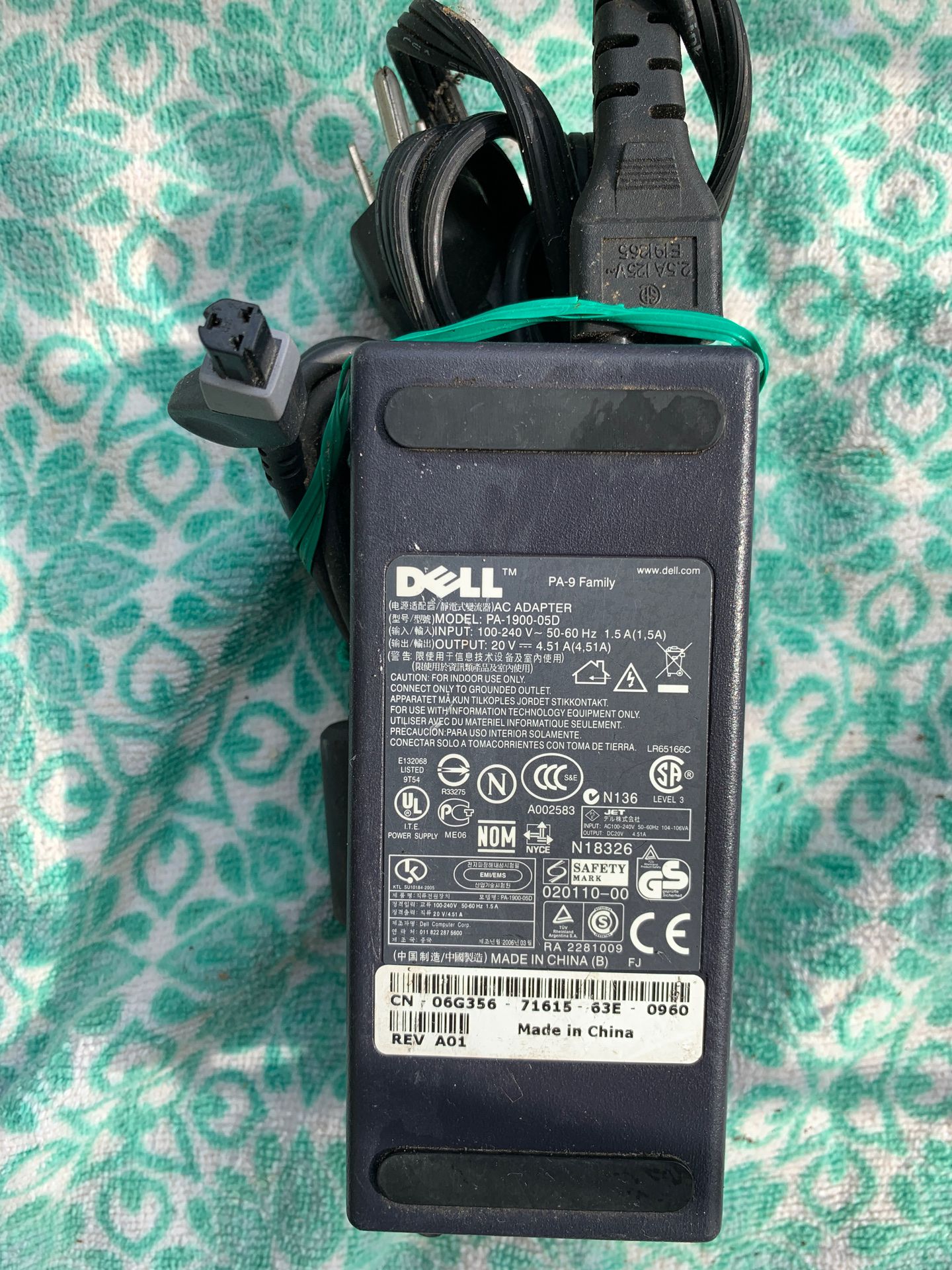 Dell Laptop AC Adapter 20V 4.51A
