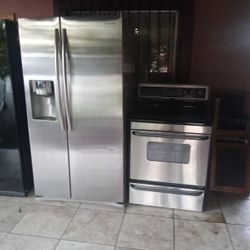 Stainless Refrigerator And Stove $450