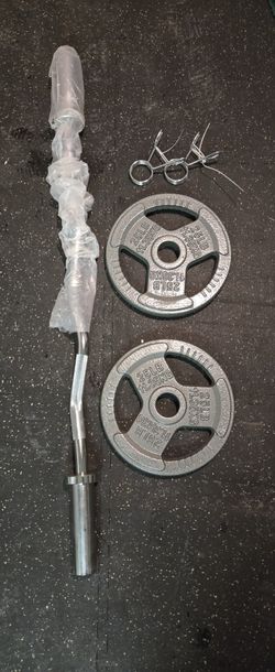 Curl Bar And Weights 