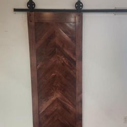 Custom One Of Kind Wood slab barn Door/ Hung 
