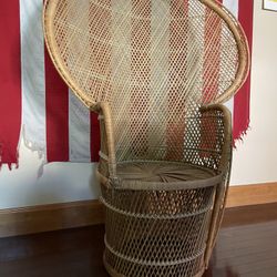 Vintage Wicker Peacock Chair