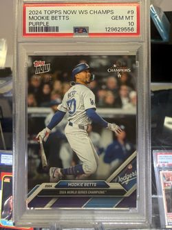 2024 topps now Dodgers World Series purple /25 Mookie Betts SSP PSA-10 POP-3